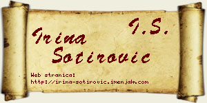 Irina Sotirović vizit kartica